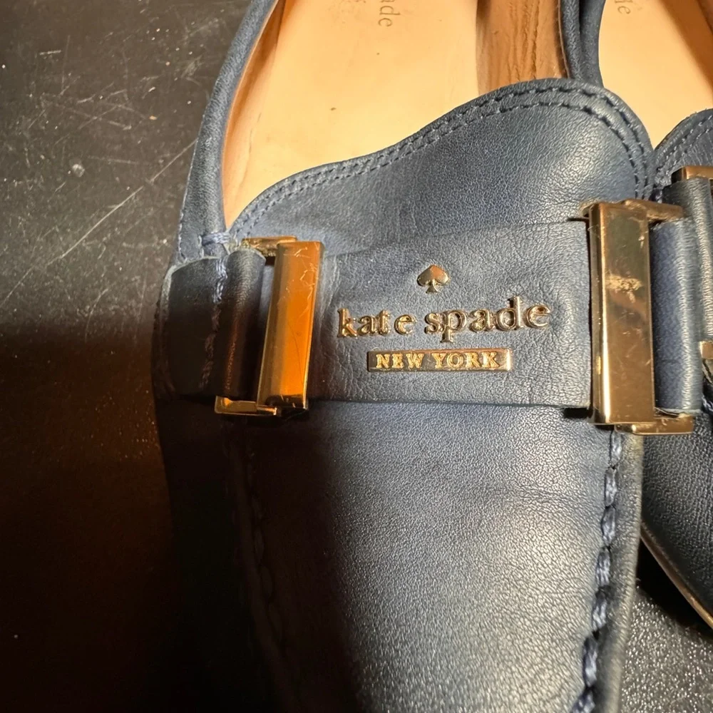 Kate Spade size 6 Collette leather navy flats